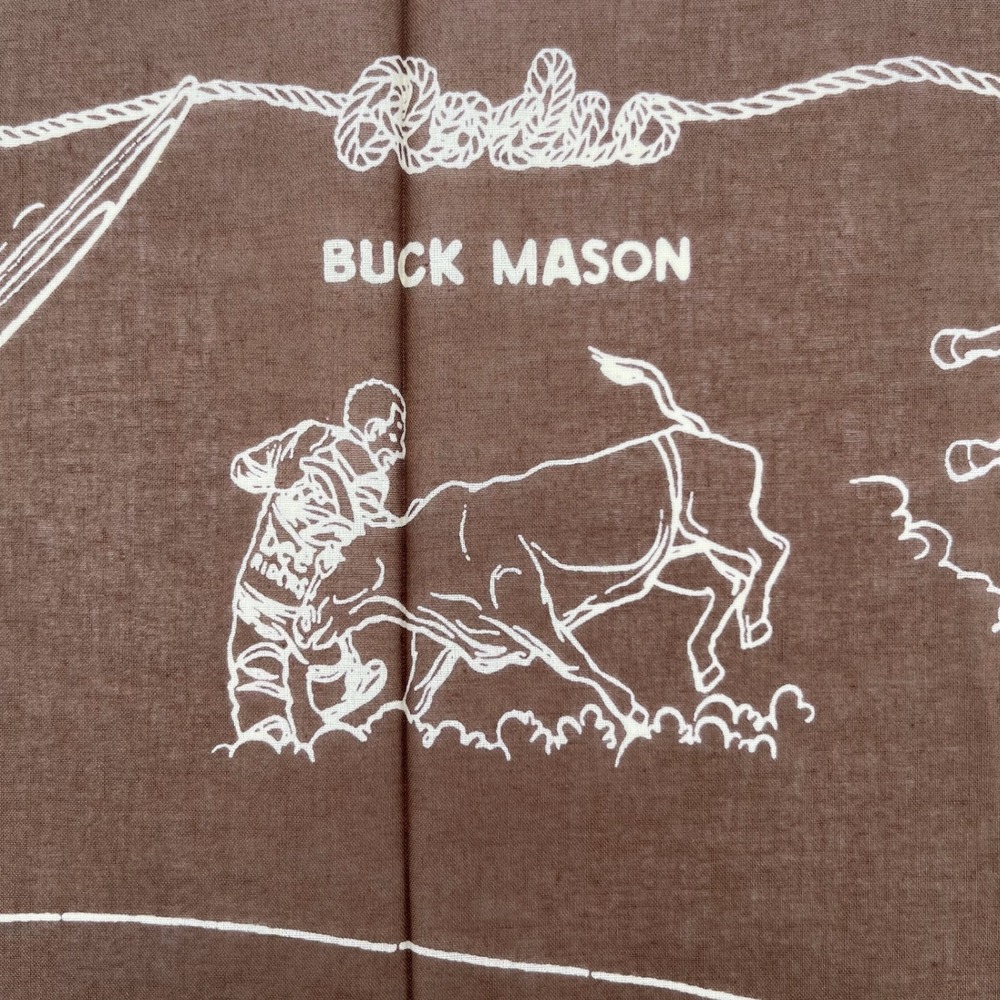 Buck Mason x Lee Riders Bandana 21 x 21 Brown Rodeo California Cotton Japan Made - Picture 4 of 7